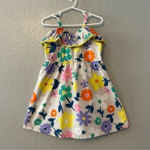 Penelope Mack multicolored floral sleeveless cold shoulder pom pom dress size 4t